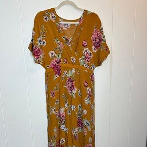 love, Fire Yellow Floral Maxi Dress